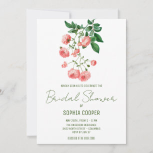 Watercolor-Kamelie-Blume   Brautparty Einladung
