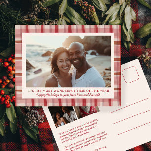 Watercolor Kariert Handmade Christmas Custom 3 Fot Feiertagspostkarte