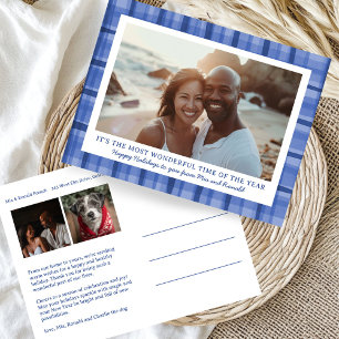 Watercolor Kariert Handmade Christmas Custom 3 Fot Feiertagspostkarte