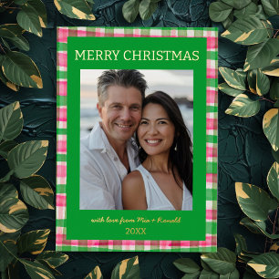 Watercolor Kariert Handmade Christmas Custom Foto Folien Feiertagskarte