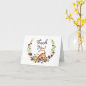 Watercolor-Katze und Blumen danken Ihnen Karte (Gelbe Blume)