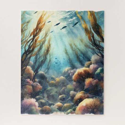Watercolor Kelp Forest Puzzle (Vertikal)