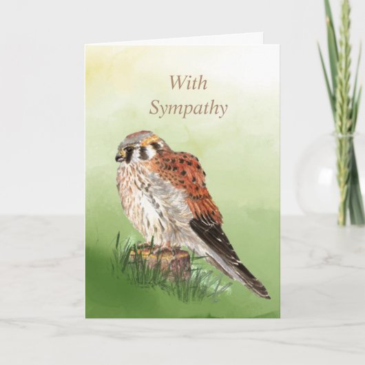 Watercolor Kestrel Falcon Sparrow Hawk Bird Nature Karte (Vorderseite)