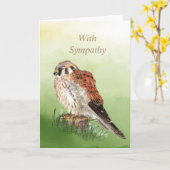 Watercolor Kestrel Falcon Sparrow Hawk Bird Nature Karte (Gelbe Blume)