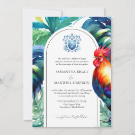 Watercolor Key West Formal Wedding Einladungen