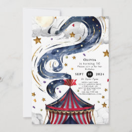 Watercolor Kids Circus Geburtstag Einladung