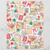 Watercolor Kids Letter to Santa Paper Briefbogen (Rückseite)