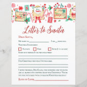 Watercolor Kids Letter to Santa Paper Sheet (Vorderseite)
