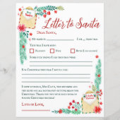 Watercolor Kids Letter to Santa Paper Sheet (Vorderseite)