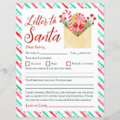 Watercolor Kids Letter to Santa Paper Sheet (Vorderseite)
