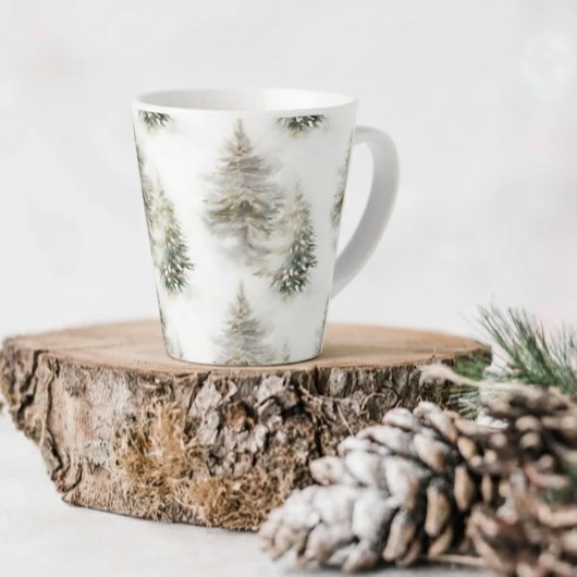 Watercolor Kiefernwald Latte Tasse