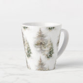 Watercolor Kiefernwald Latte Tasse (Rechte Ecke)