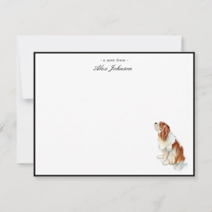 Watercolor King Charles Spaniel Flat Dankeskarte