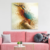 Watercolor Kingfisher Leinwanddruck (Insitu (Wohnzimmer))
