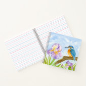 Watercolor Kingfisher with Purple Irises  Notizblock (Innenseite)