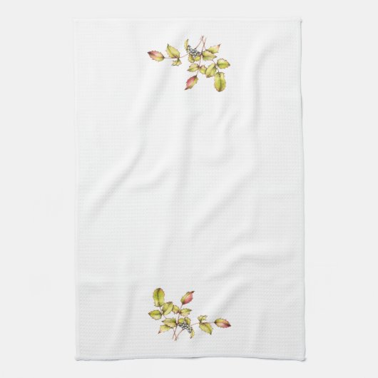Watercolor kitchen tea towel barberry geschirrtuch (Vertikal)
