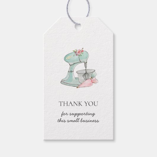 Watercolor Kitchenmischer-Bäckerei Danke für Ihr G Geschenkanhänger (Vorderseite)