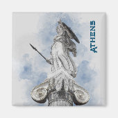 Watercolor Klassische griechische Statue Athena Magnet (Vorne)