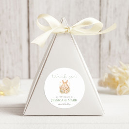 Watercolor Kleiner Hase Baby Shower Danke Runder Aufkleber