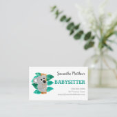 Watercolor Koala Babysitter Childcare Provider Visitenkarte (Stehend Vorderseite)