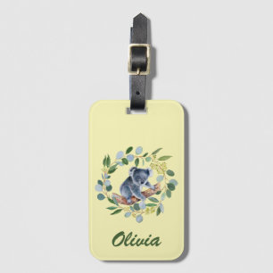 Watercolor Koala und Eukalyptus Wreath Gepäckanhänger