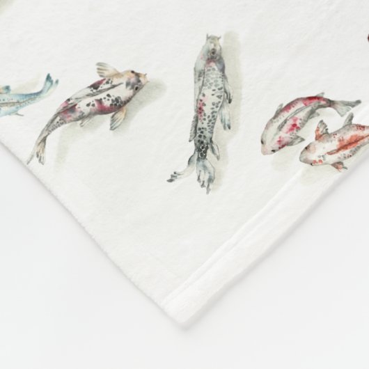 Watercolor Koi Fish Fleecedecke (Ecke)