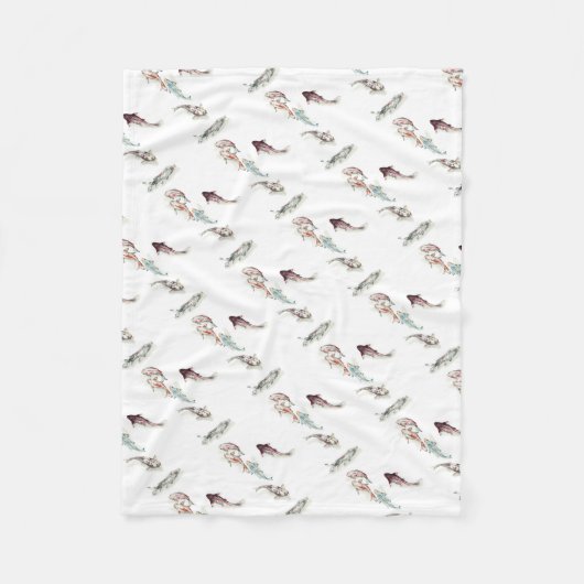 Watercolor Koi Fish Fleecedecke (Vorderseite)