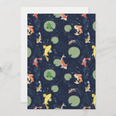Watercolor Koi Fish Pond Seamless Pattern Einladung (Vorne/Hinten)