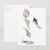 Watercolor Koi Fish Postkarte (Vorne/Hinten)
