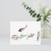 Watercolor Koi Fish Postkarte (Stehend Vorderseite)