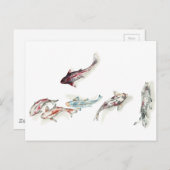 Watercolor Koi Fish Postkarte (Vorne/Hinten)