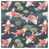 Watercolor Koi Pond Stoff (Nahaufnahme)
