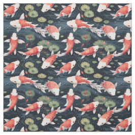 Watercolor Koi Pond Stoff