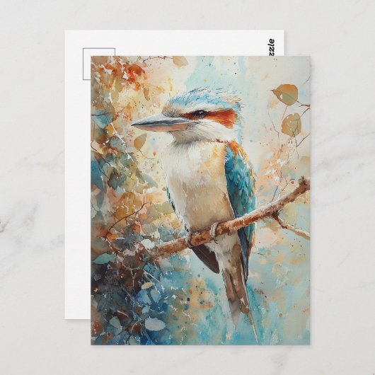 Watercolor Kookaburra Postkarte (Vorne/Hinten)