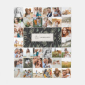 Watercolor Kranz elegante 38 Foto moderne Familie Fleecedecke (Vorderseite)