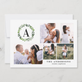 Watercolor-Kranz-Multi-Foto Feiertagskarte