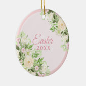 Watercolor-Kranz-Oster Keramik Ornament (Rechts)