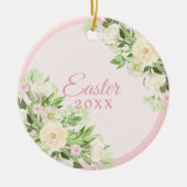 Watercolor-Kranz-Oster Keramik Ornament (Vorne)