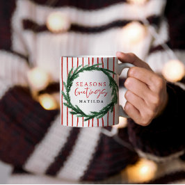 Watercolor Kranz & Strip Weihnachten Tasse