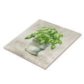 Watercolor Kräuterbasil Rustikale Imitate Textur Fliese (Seite)