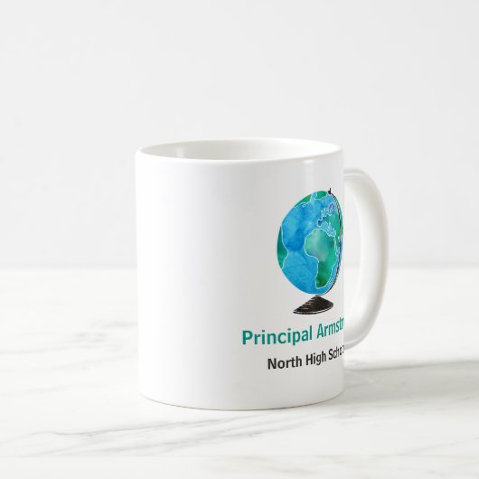 Watercolor-Kugel-personalisierter Schulvorsteher Kaffeetasse (VorderseiteRechts)