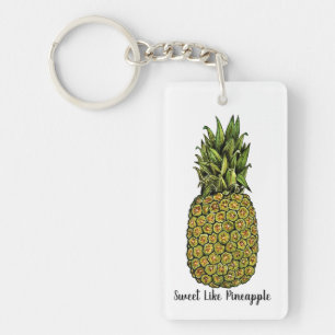 Watercolor-Kunst-niedliche Ananas Schlüsselanhänger