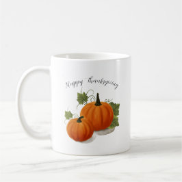 Watercolor-Kürbis 'Happy Thanksgiving' Klassischer Kaffeetasse