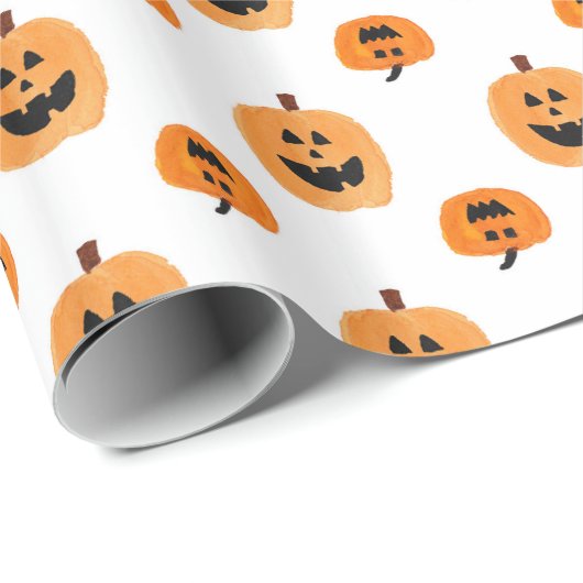 Watercolor-Kürbislaterne-Verpackungs-Papier Geschenkpapier (Rolleneckpunkt)