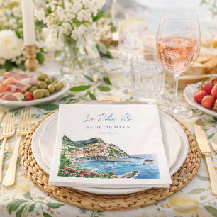 Watercolor La Dolce Vita Italienische Brautparty  Serviette