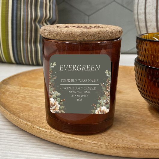 Watercolor-Label für die Wintermonate Quadratischer Aufkleber