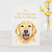 Watercolor Labrador Dog - Happy Birthday Card Karte (Gelbe Blume)