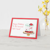 Watercolor Lady Bug Cake Happy Birthday Karte (Gelbe Blume)