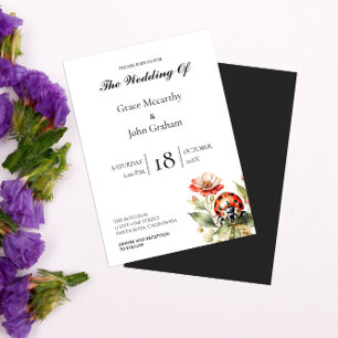 Watercolor Ladybug Hochzeit Einladung