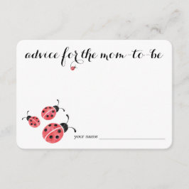 Watercolor Ladybug Ratschlag für Mama Babyduschkar Hinweiskarte